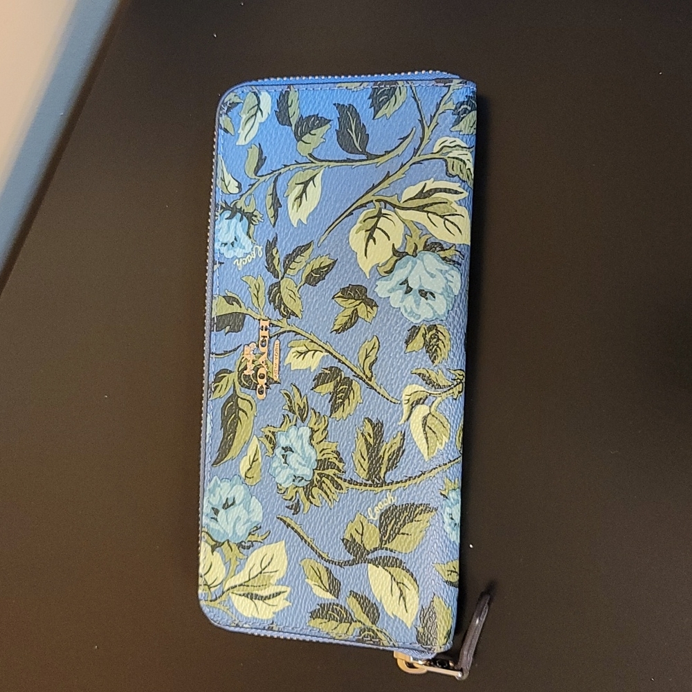 Coach Blue Floral Wallet